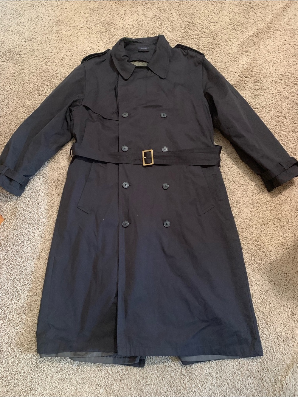 Men’s Nautica Black Belted Trench Coat 42T